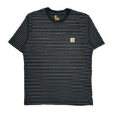 Carhartt Striped T-Shirt - Medium Black Cotton