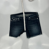True Religion Studded Denim Shorts - 34W US 8 Dark Wash Denim