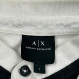 Armani Exchange Polo Shirt - Large White Cotton