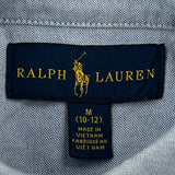 Age 10-12 Ralph Lauren Short Sleeve Shirt - Medium Blue Cotton