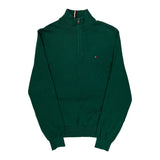 Tommy Hilfiger 1/4 Zip - Small Green Cotton