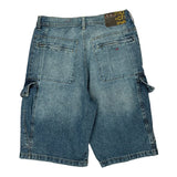 Machine Cargo Denim Shorts - 30W 11L Blue Cotton