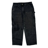 Carhartt Double Knee Carpenter Trousers - 34W 30L Black Cotton