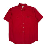 Double Pocket Carhartt Short Sleeve Shirt - Large Red Cotton