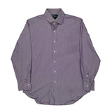 Regent Classic Fit Polo By Ralph Lauren Checked Shirt - Large Purple Cotton