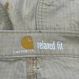 Carhartt Cargo Pants - 35W 32L Khaki Cotton Blend