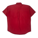 Chaps Ralph Lauren Short Sleeve Shirt - Large Red Cotton