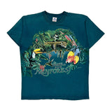 Rainforest H.L. Miller Single Stitch T-Shirt - Large Blue Cotton