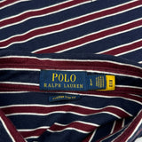 Polo By Ralph Lauren Striped Polo Shirt - Large Navy Cotton