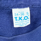 70S Mumbles T.K.O Spellout T-Shirt - Small Blue Cotton