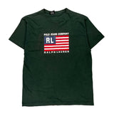Polo Jeans Company Ralph Lauren Graphic T-Shirt - Large Green Cotton