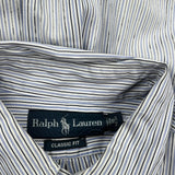 Ralph Lauren Striped Shirt - Large Blue Cotton