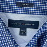 Tommy Hilfiger Slim Fit Shirt - Large Blue Cotton
