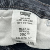550 Levis Jeans - 32W 30L Black Cotton