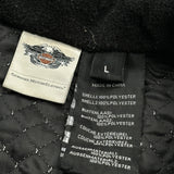Harley Davidson Fleece Jacket - Large Black Polyester
