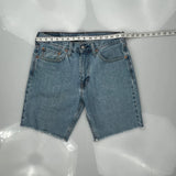 Levis Denim Shorts - 32W 10L Light Wash Denim