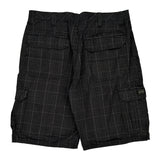 Wrangler Checked Cargo Shorts - 34W 10L Black Cotton
