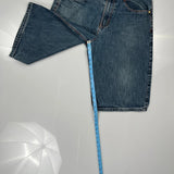 Unbranded Contrast Stitch Denim Shorts - 36W 12L Blue Cotton
