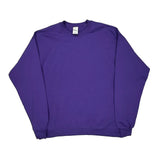Hanes Blank Sweatshirt - Large Purple Cotton