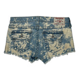 True Religion Denim Shorts - 30W UK 6 Acid Wash Denim