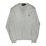 Polo By Ralph Lauren V-Neck Sweater - 2XL Cream Cotton