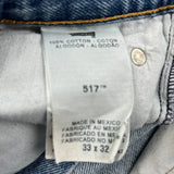 Levis Denim Shorts - 33W 10L Blue Cotton