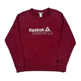Reebok Sweatshirt - Medium Burgundy Cotton Blend
