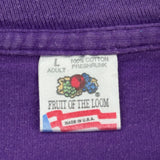 Fruit Of The Loom Single Stitch T-Shirt - Large Purple Cotton