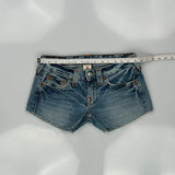 True Religion Mini Denim Shorts - 30W US 2 Blue Cotton