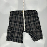 Lee Checked Cargo Shorts - 36W 11L Grey Cotton