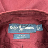 Blake Ralph Lauren Shirt - Small Burgundy Cotton