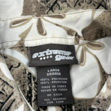 Extreme Gear Floral Hawaiian Shirt - Large Brown Polyester