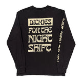 For The Night Shift Dickies Long Sleeve T-Shirt - Medium Black Cotton
