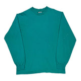 90S Blank Hanes Long Sleeve T-Shirt - XL Green Cotton
