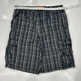 Lee Checked Cargo Shorts - 32W 10L Gray Cotton