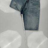 Levis Denim Shorts - 33W 10L Light Wash Denim