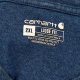 Carhartt Long Sleeve T-Shirt - 2XL Blue Cotton