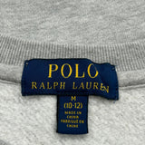 Age 10-12 Polo By Ralph Lauren Spellout Sweatshirt - Medium Gray Cotton
