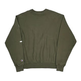 Reverse Weave Champion Spellout Sweatshirt - Large Green Cotton
