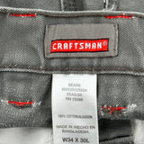 Unbranded Double Knee Carpenter Trousers - 34W 30L Grey Cotton