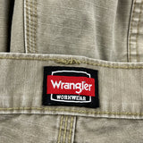 Wrangler Cargo Carpenter Shorts - 36W 10L Khaki Cotton
