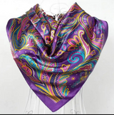 Anyyou Fashion Premium Satin Square Scarf – Purple Silk-Feel Neckwrap for Women