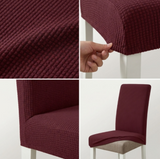 Anyseat Wine Red Waterproof Chair Cover – Corn Kernel Pattern Stretch Slipcover for Dining Room