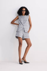 Cotton Tweed Shorts in Grey