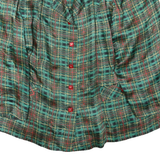 Womens Green Check Printed Shirt Long Sleeve Collared XL Vintage Style Top