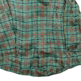 Womens Green Check Printed Shirt Long Sleeve Collared XL Vintage Style Top