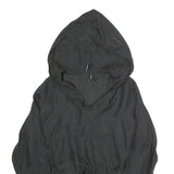 ZARA Womens Black Hooded Top Long Sleeve V-Neck XS Lightweight Casual