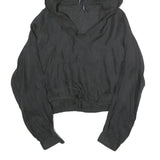 ZARA Womens Black Hooded Top Long Sleeve V-Neck XS Lightweight Casual