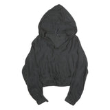ZARA Womens Black Hooded Top Long Sleeve V-Neck XS Lightweight Casual
