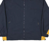 ALASKA Mens Navy Blue & Yellow Jacket XL Polyester Blend Plain Zip Casual